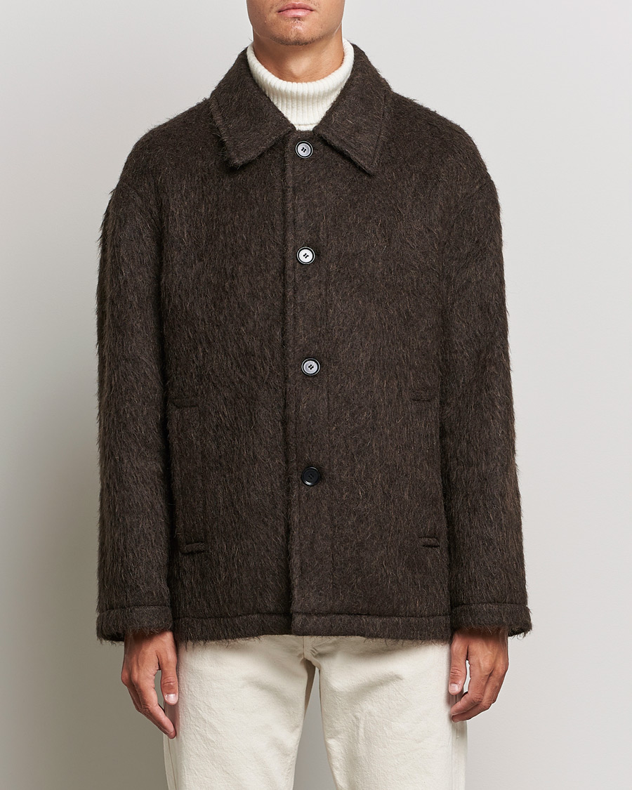 Uomini | Giacche | Filippa K | Seattle Hairy Coat Dark Brown