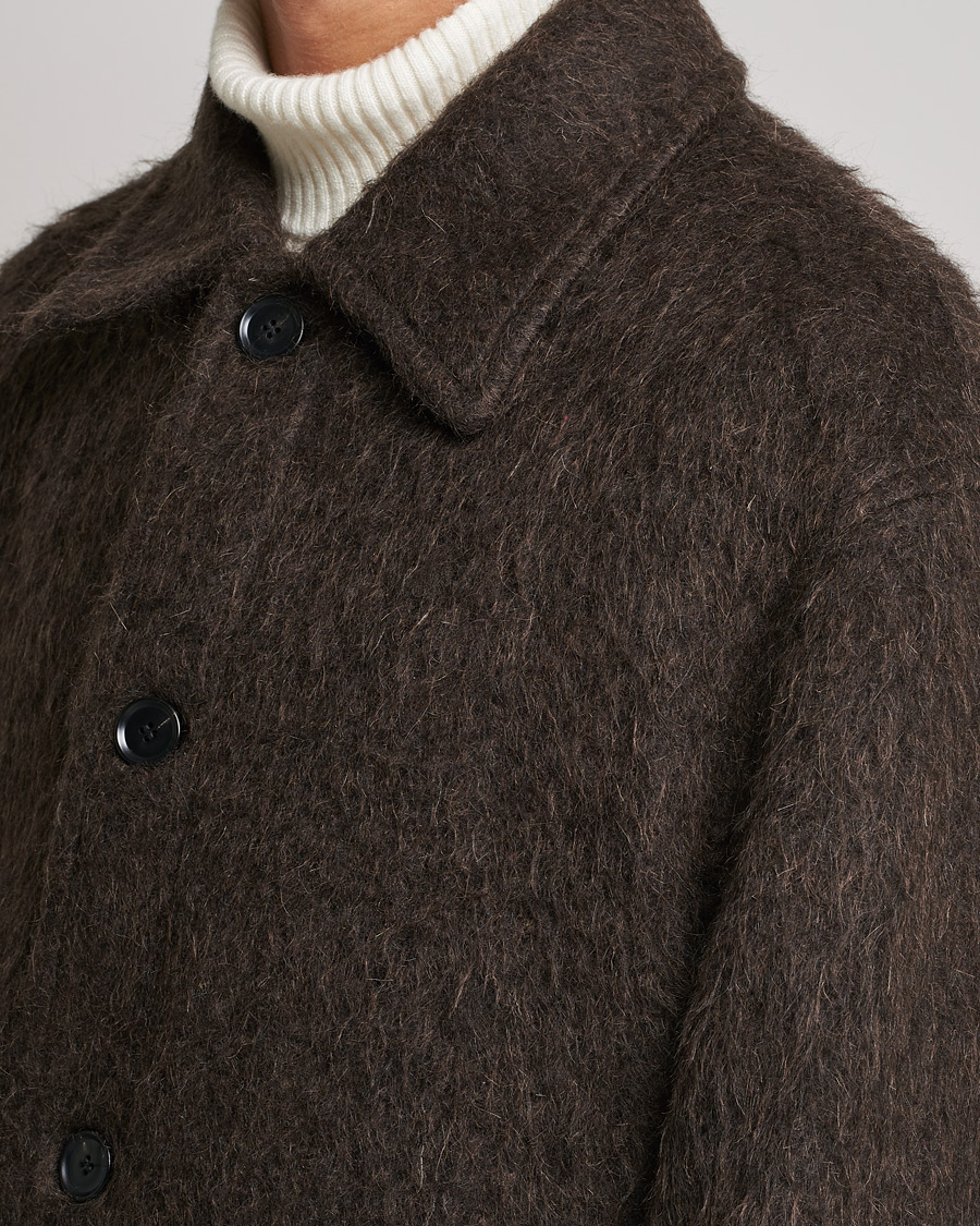 Uomini | Giacche | Filippa K | Seattle Hairy Coat Dark Brown
