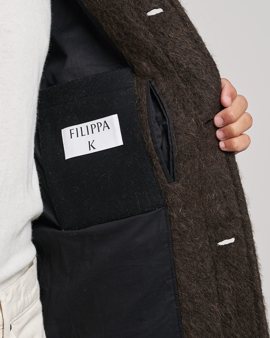 Uomini | Giacche | Filippa K | Seattle Hairy Coat Dark Brown