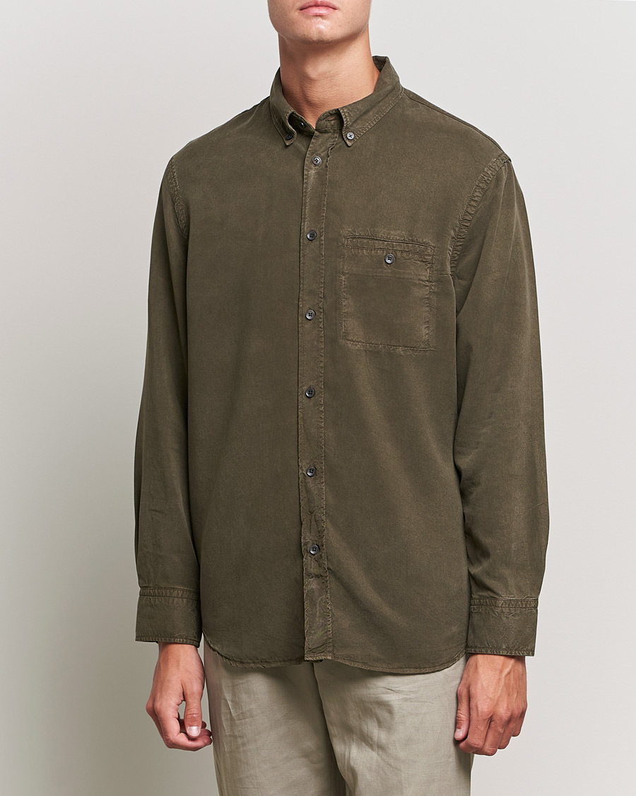 Uomini | Camicie | Filippa K | Zachary Tencel Shirt Dark Forest Green