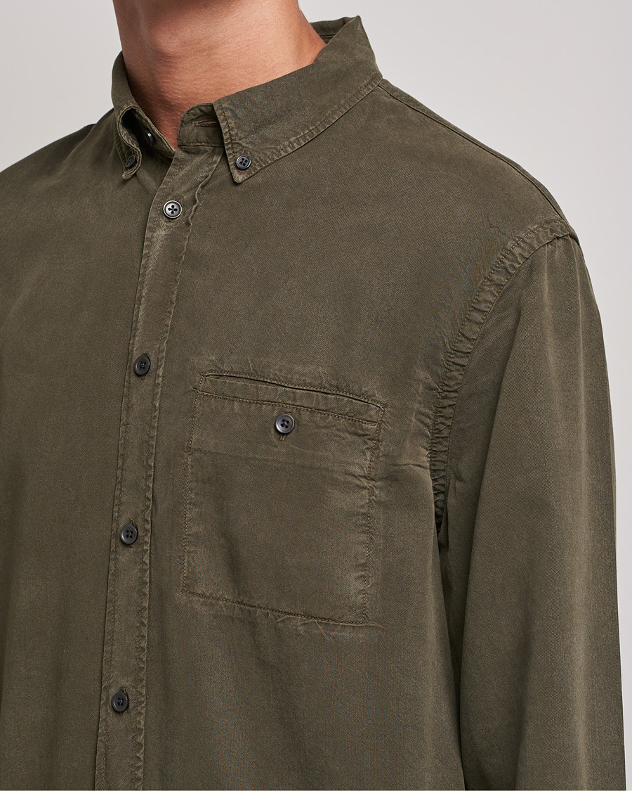 Uomini | Camicie | Filippa K | Zachary Tencel Shirt Dark Forest Green