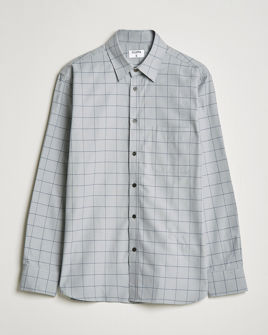 Uomini | Camicie | Filippa K | Rob Checked Shirt Light Grey