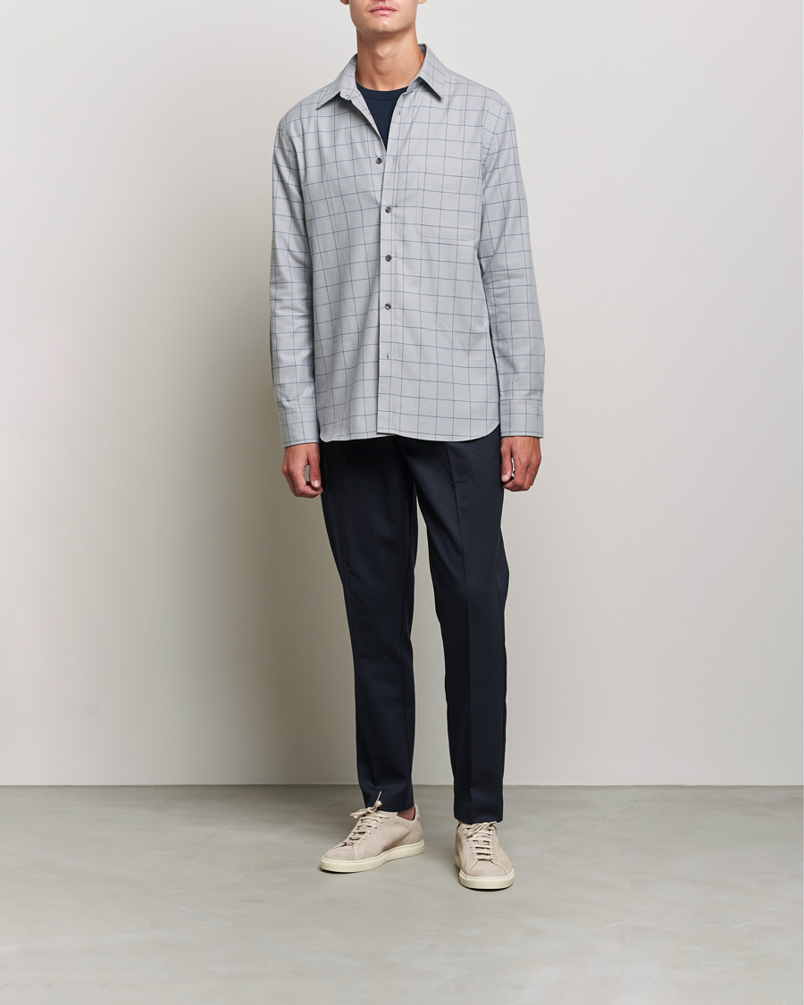 Uomini | Camicie | Filippa K | Rob Checked Shirt Light Grey