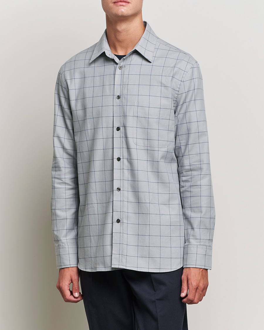 Uomini | Camicie | Filippa K | Rob Checked Shirt Light Grey