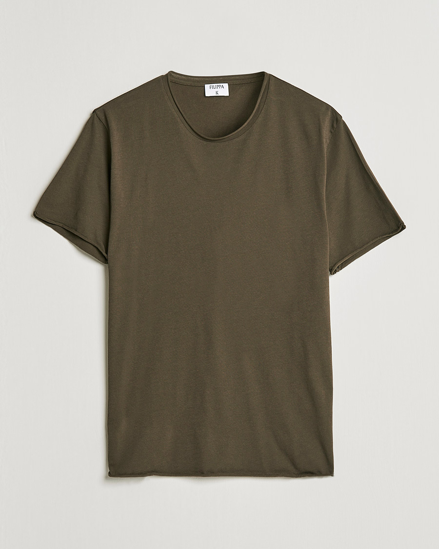 Uomini | T-shirt | Filippa K | Roll Neck T-Shirt Dark Forest Green