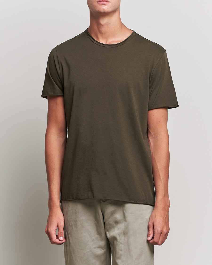 Uomini | T-shirt | Filippa K | Roll Neck T-Shirt Dark Forest Green