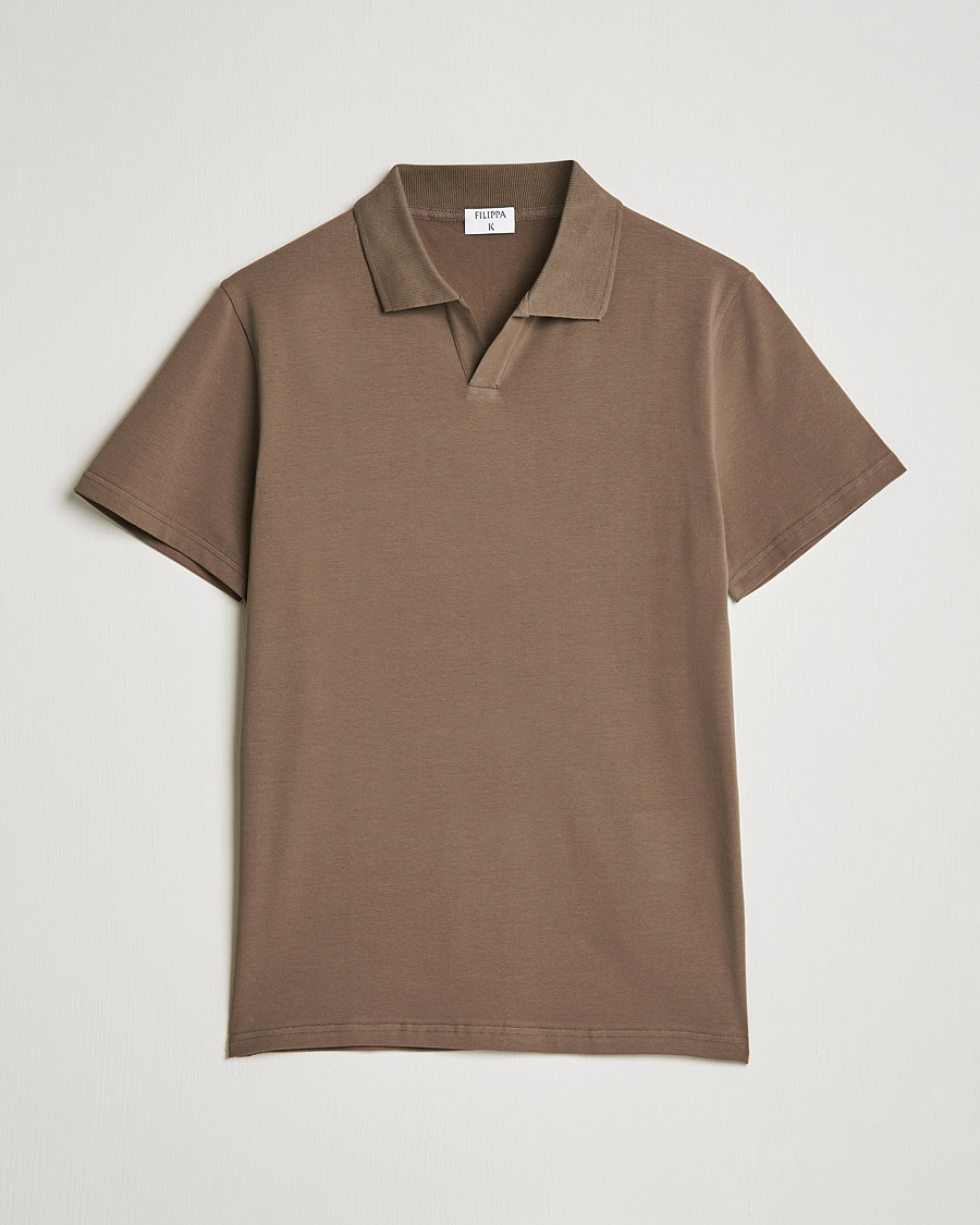 Uomini | Polo | Filippa K | Lycra Polo T-shirt Mole Grey