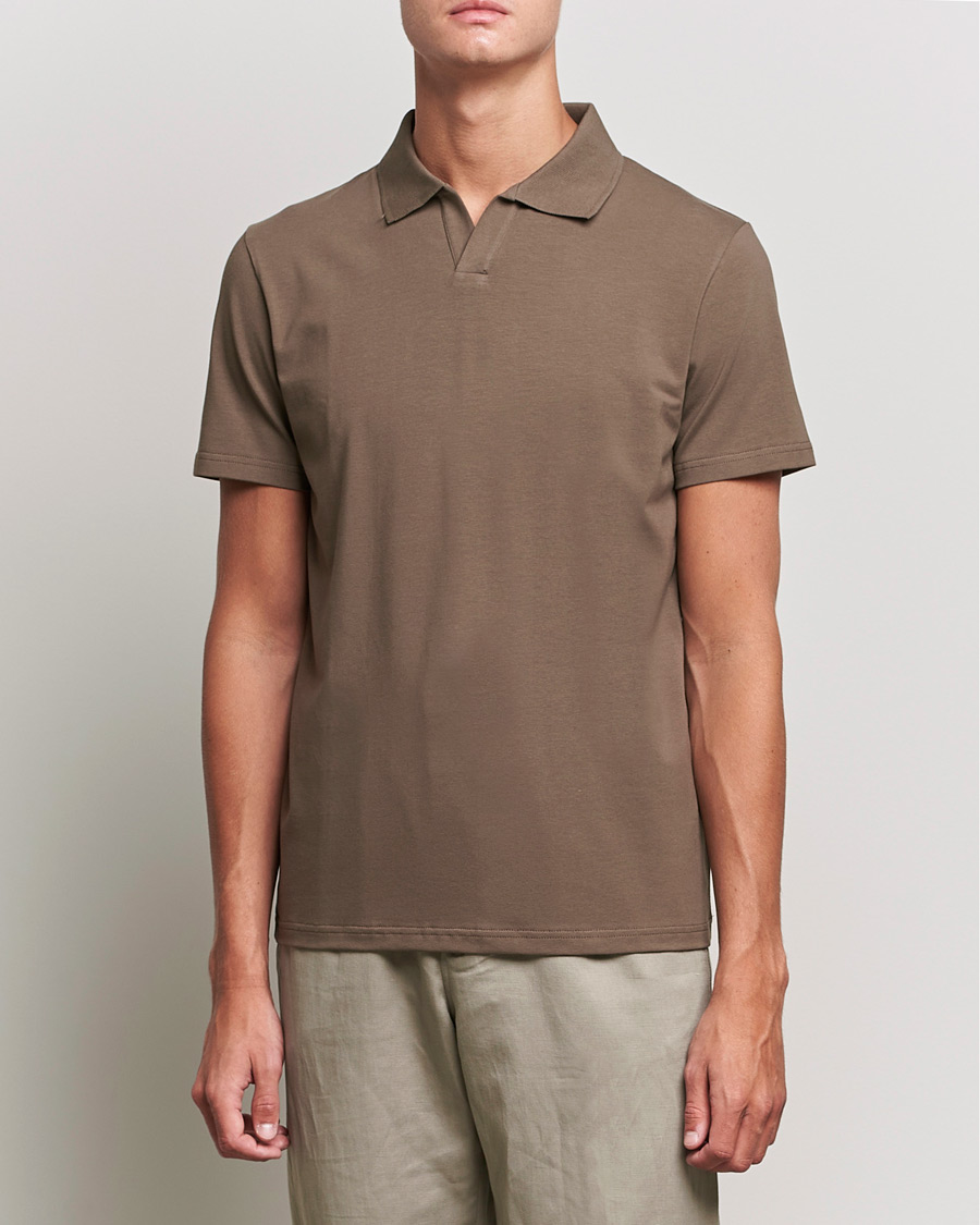 Uomini | Polo | Filippa K | Lycra Polo T-shirt Mole Grey