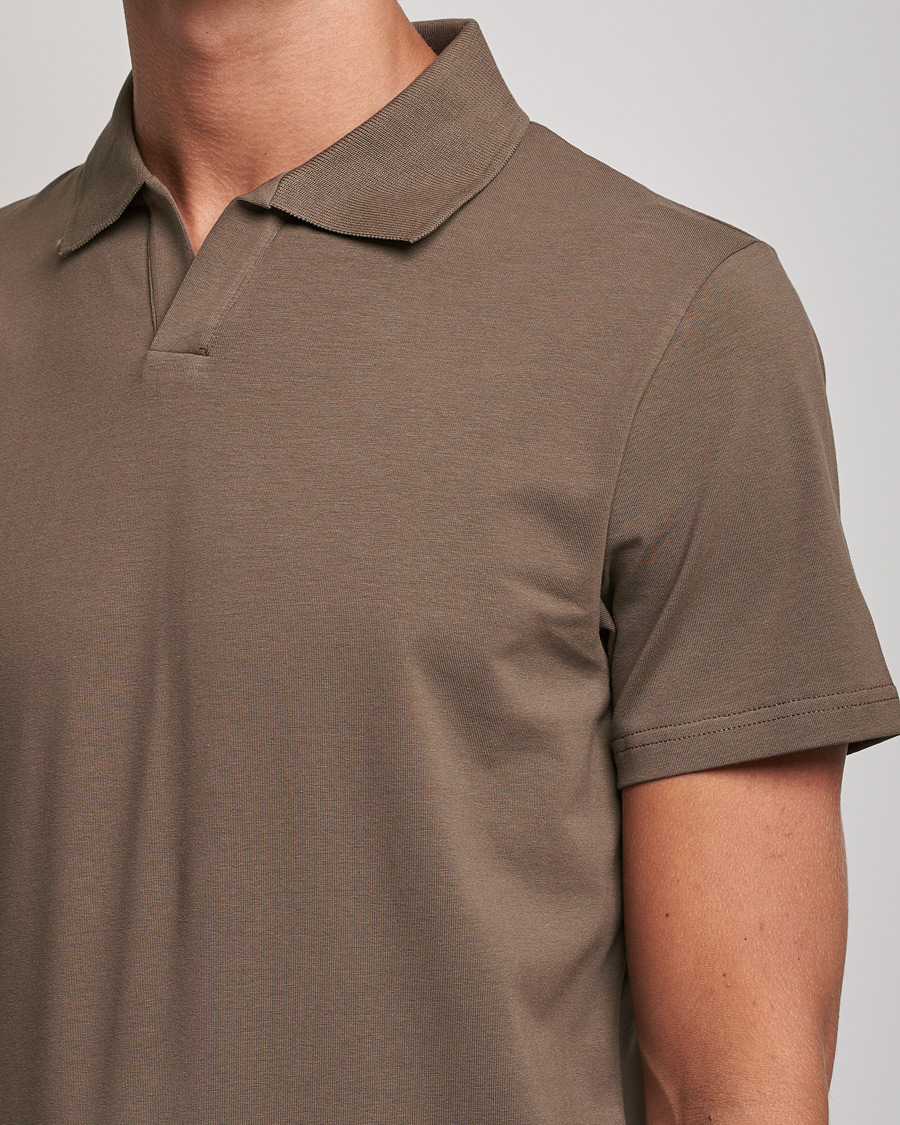 Uomini | Polo | Filippa K | Lycra Polo T-shirt Mole Grey
