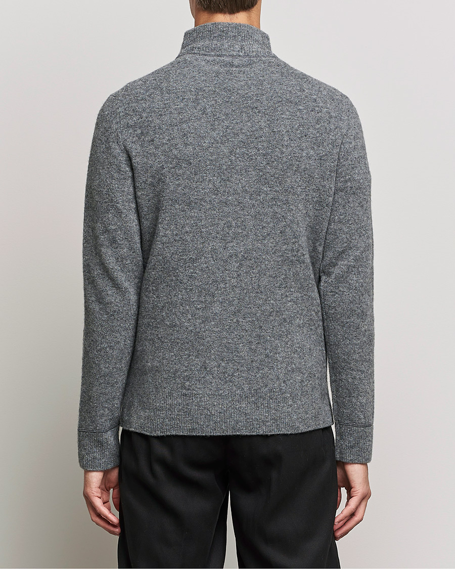 Uomini | Maglieria | Filippa K | Andrew Yak Zip Sweater Mid Grey Melange