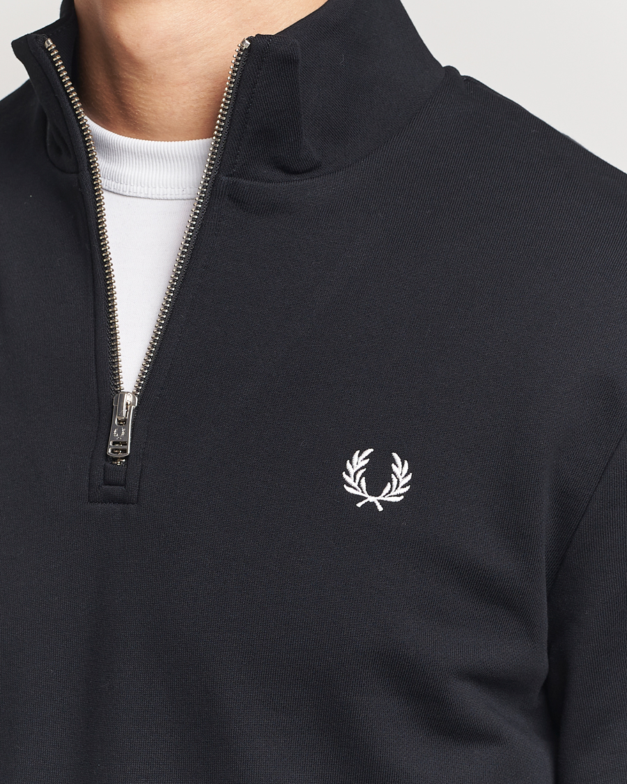 Uomini | Maglieria | Fred Perry | Half Zip Sweatshirt Black