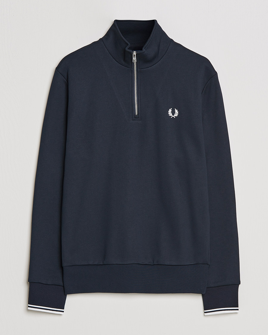 Uomini | Maglieria | Fred Perry | Half Zip Sweatshirt Navy