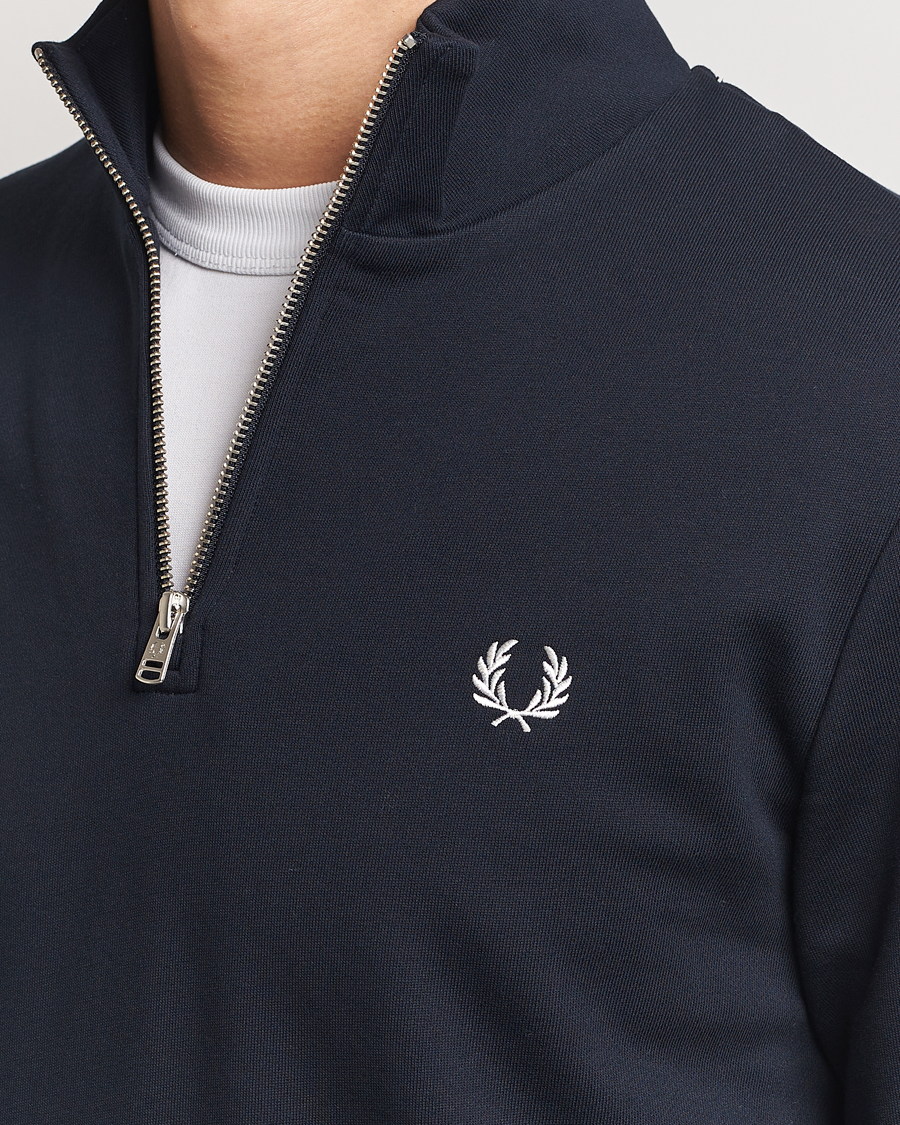 Uomini | Maglieria | Fred Perry | Half Zip Sweatshirt Navy