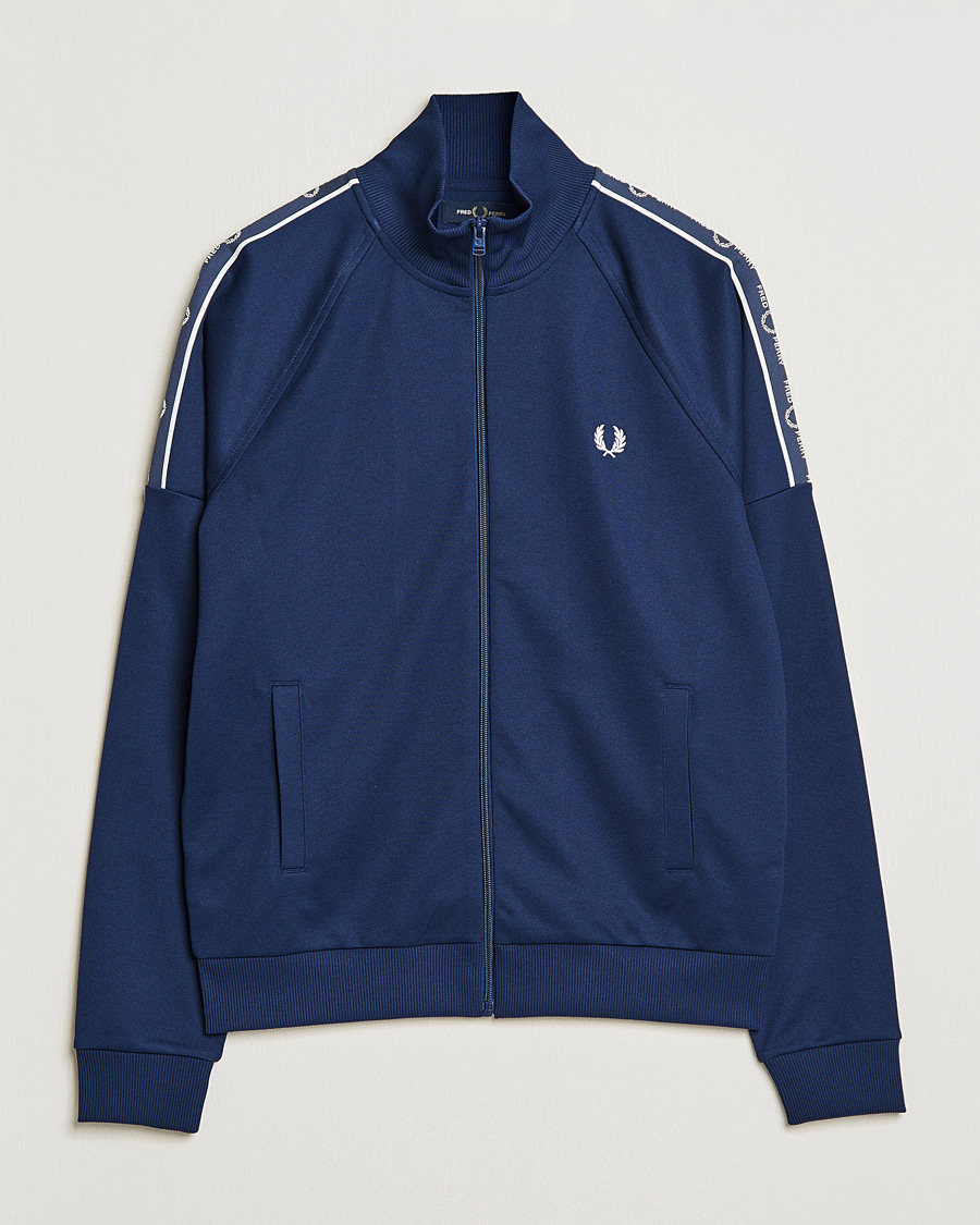 Uomini | Maglieria | Fred Perry | Tapped Sleeve Track Jacket Blue
