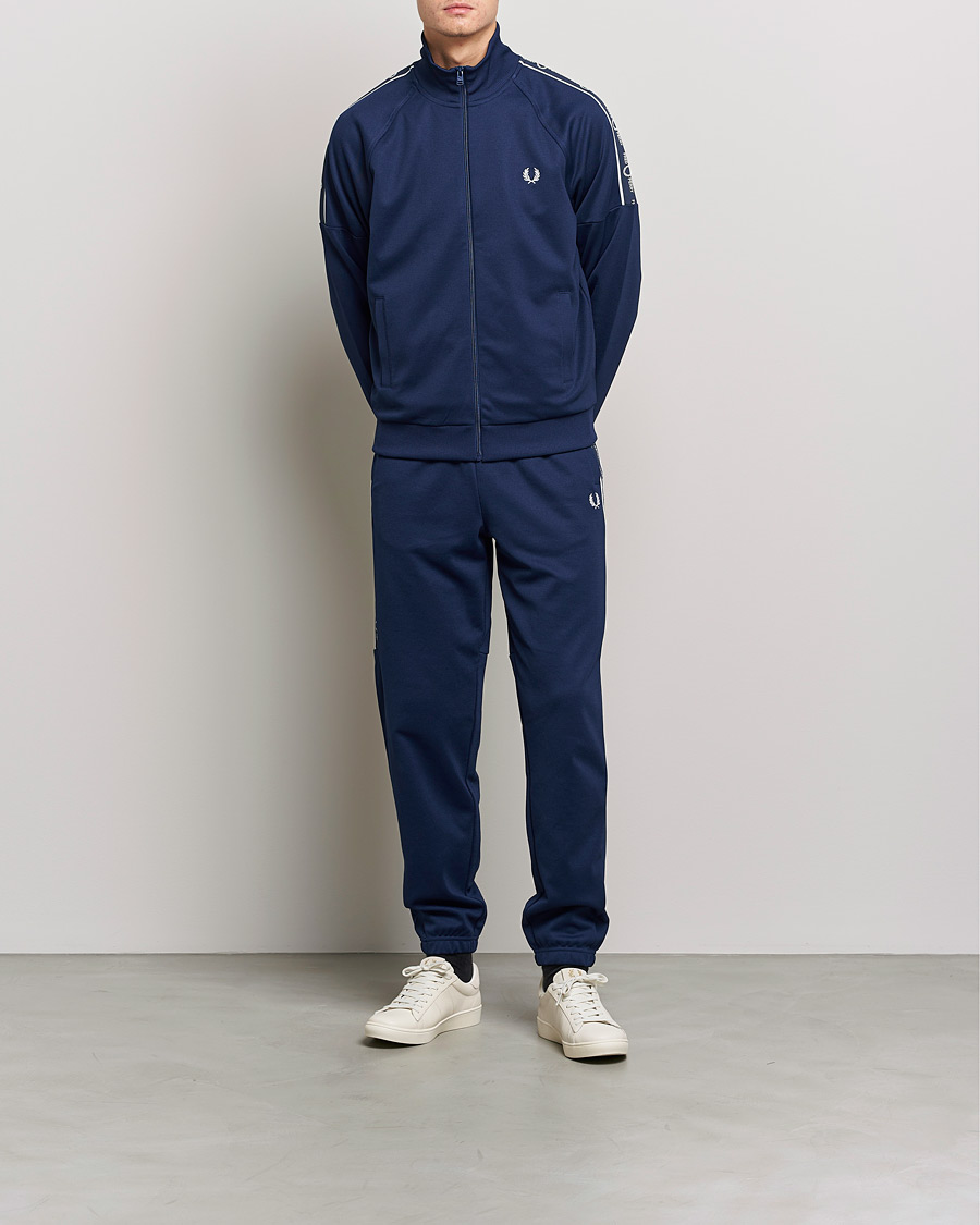 Uomini | Maglieria | Fred Perry | Tapped Sleeve Track Jacket Blue