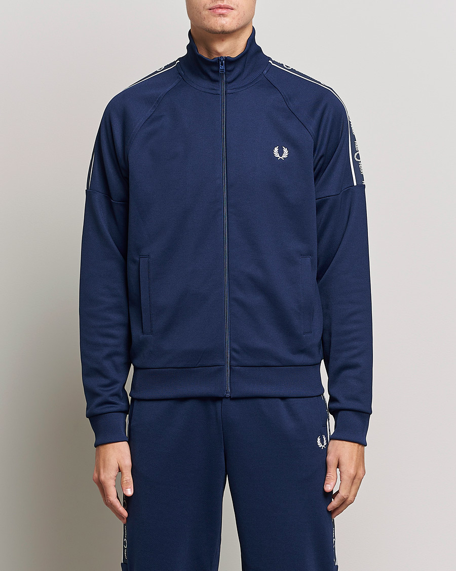 Uomini | Maglieria | Fred Perry | Tapped Sleeve Track Jacket Blue