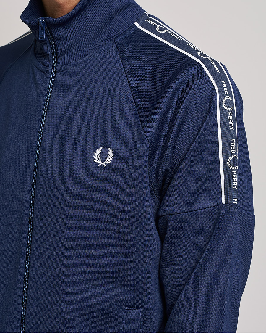 Uomini | Maglieria | Fred Perry | Tapped Sleeve Track Jacket Blue