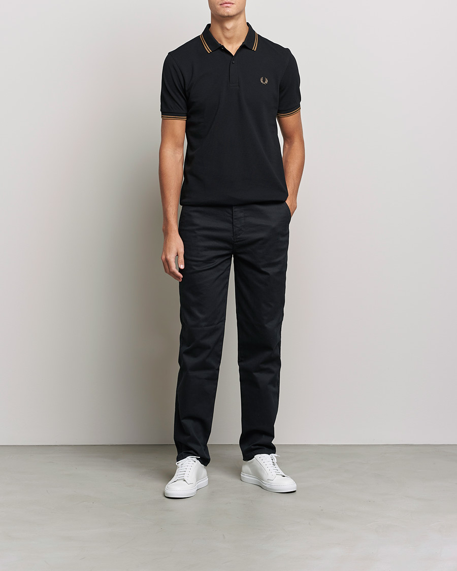 Uomini | Polo | Fred Perry | Twin Tipped Shirt Black