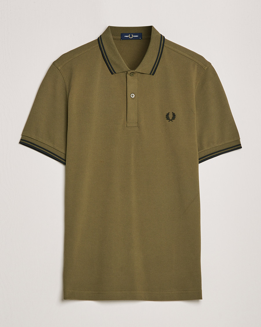 Uomini | Polo | Fred Perry | Twin Tipped Shirt Uniform Green