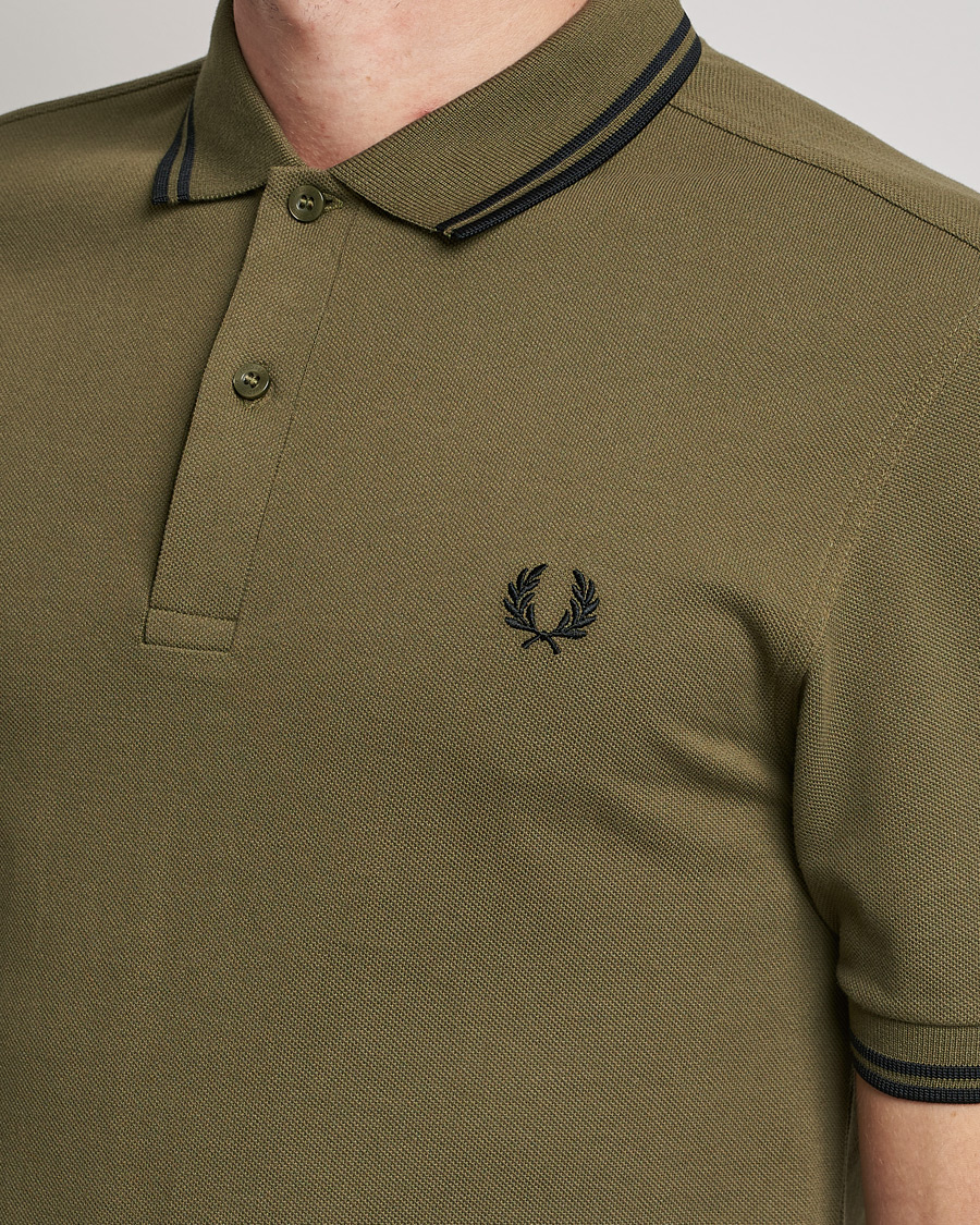 Uomini | Polo | Fred Perry | Twin Tipped Shirt Uniform Green