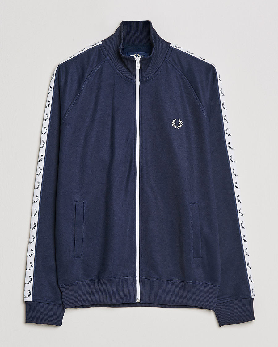 Uomini | Maglieria | Fred Perry | Taped Track Jacket Carbon blue
