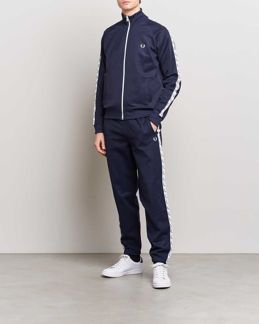 Uomini | Maglieria | Fred Perry | Taped Track Jacket Carbon blue