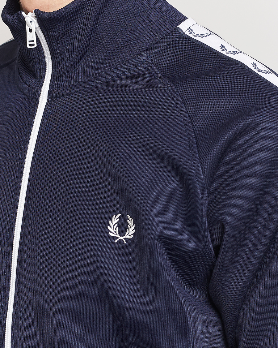 Uomini | Maglieria | Fred Perry | Taped Track Jacket Carbon blue