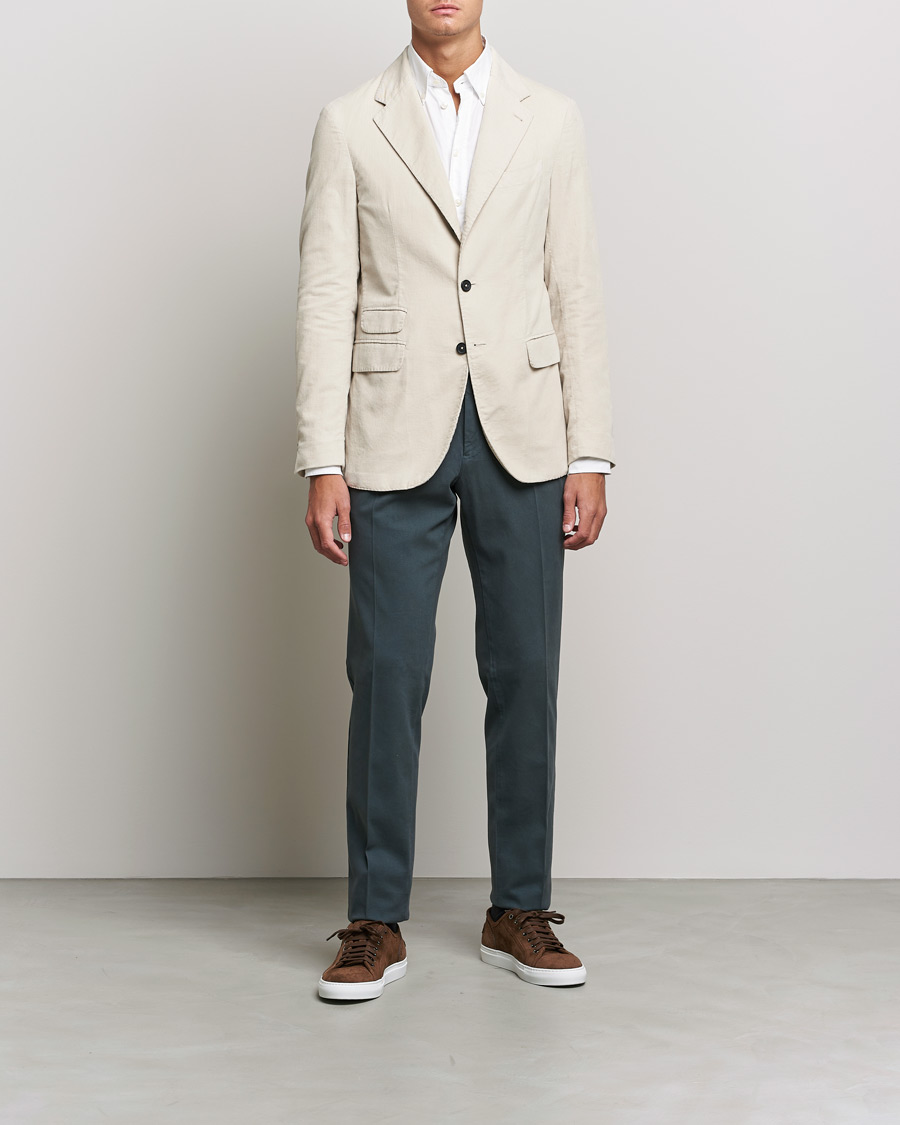Uomini | Blazers | Massimo Alba | Baby Corduroy Blazer Chalk