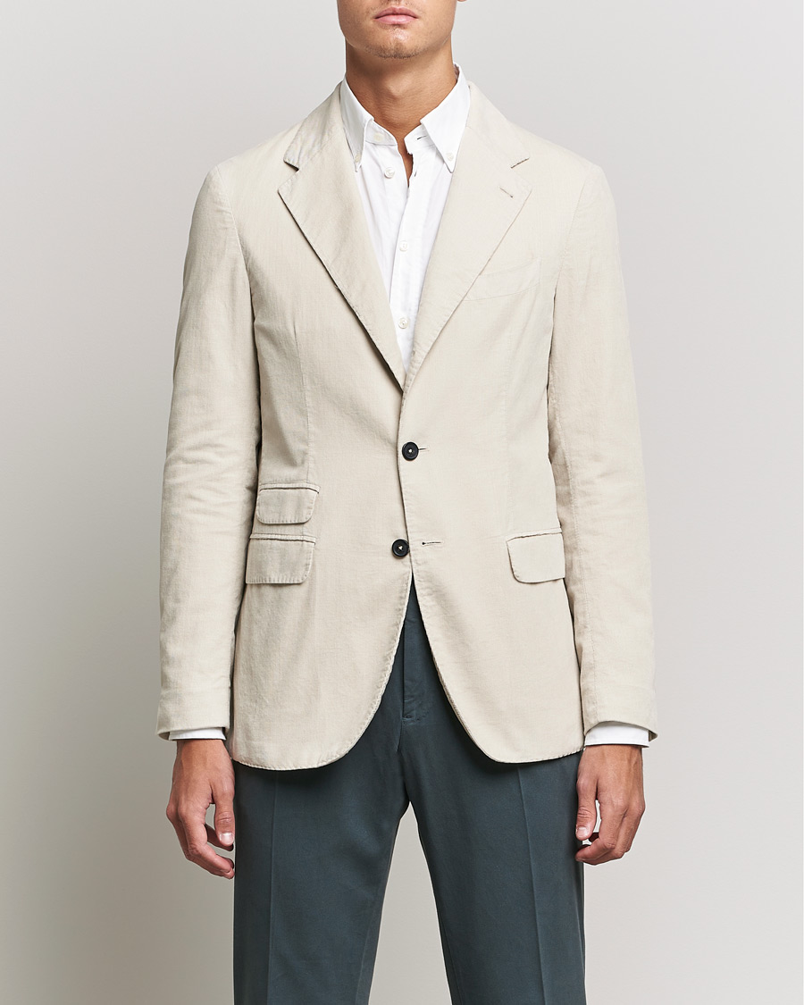 Uomini | Blazers | Massimo Alba | Baby Corduroy Blazer Chalk