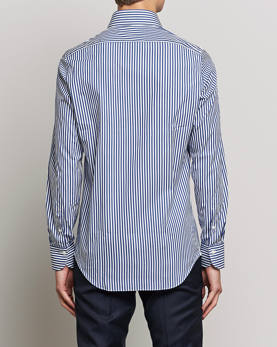 Uomini | Camicie | Finamore Napoli | Milano Slim Dress Shirt Blue Stripe
