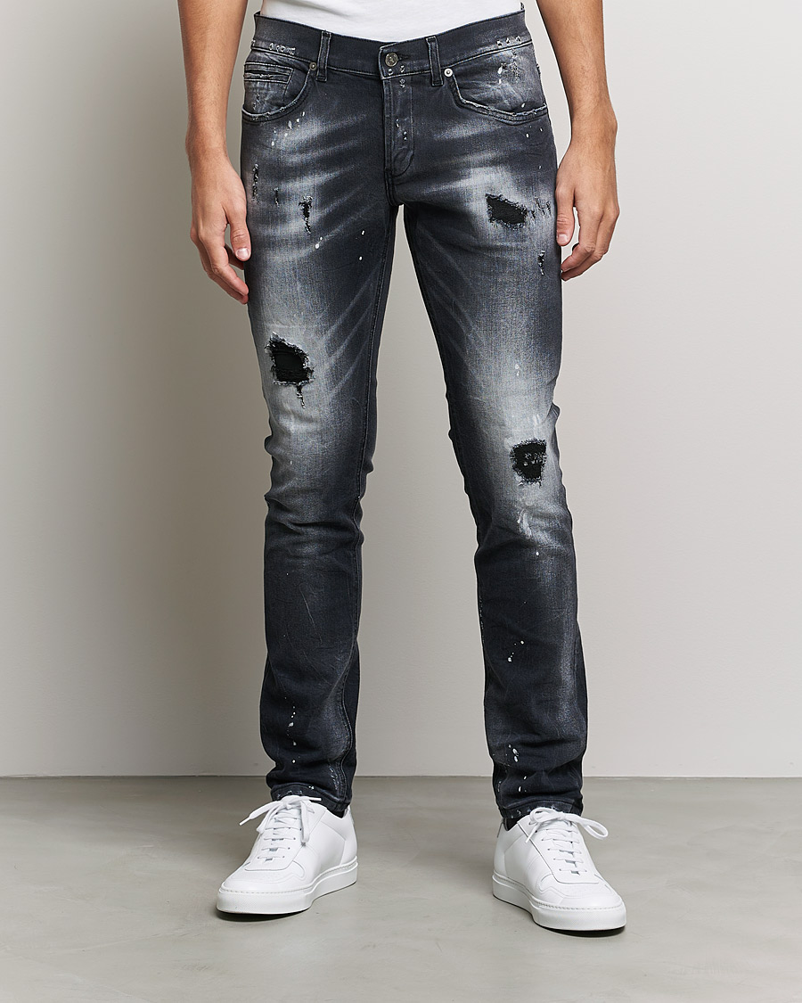 Uomini | Jeans | Dondup | George Destroyed Jeans Grey/Black