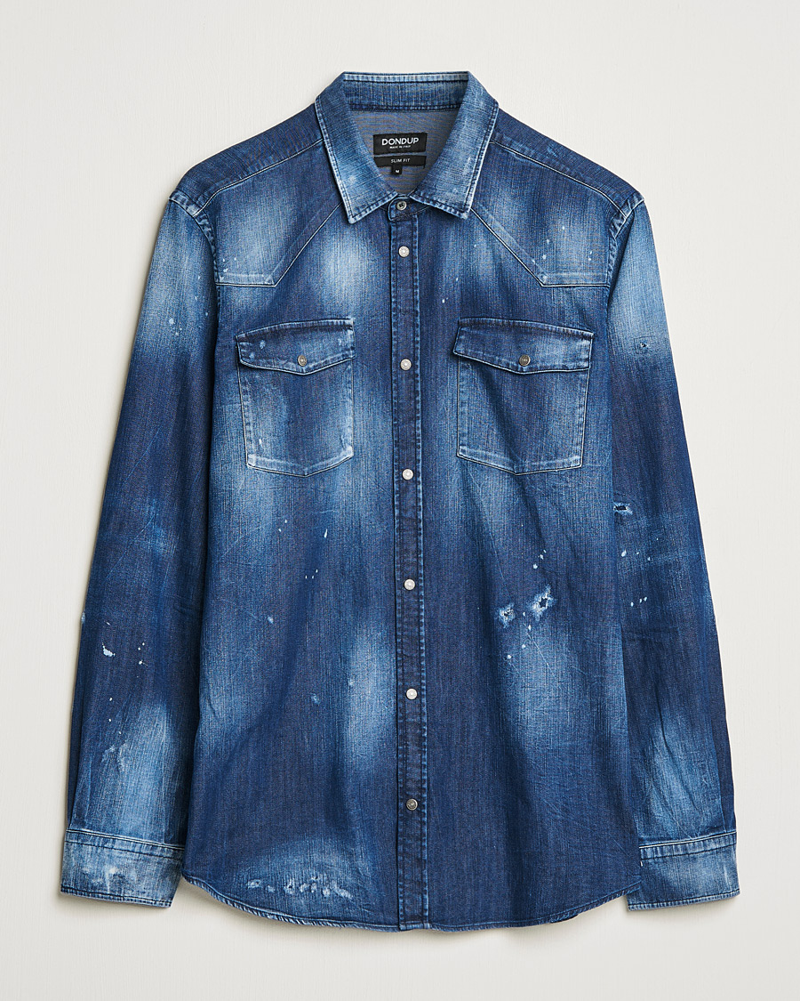Uomini | Camicie | Dondup | Denim Shirt Blue