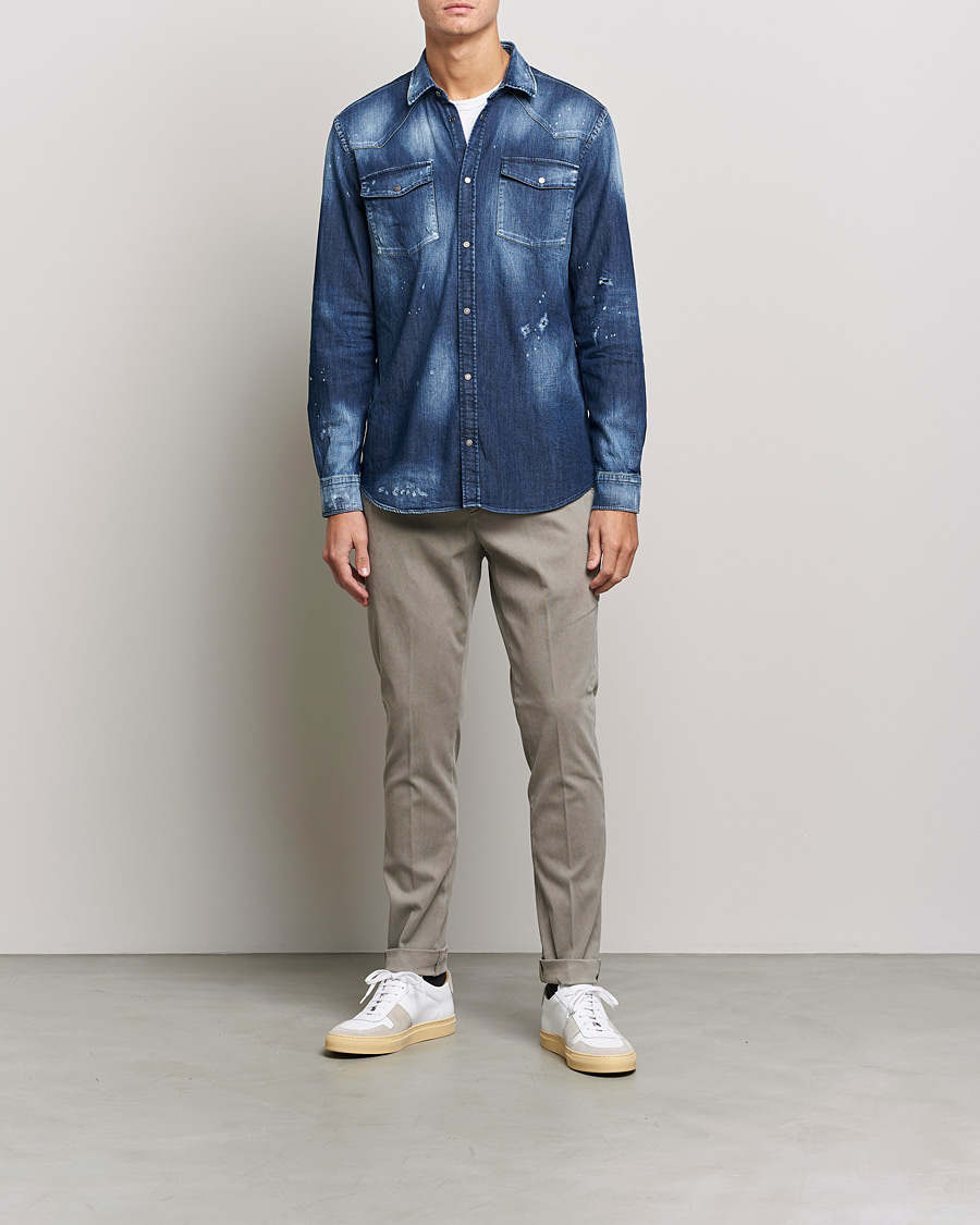 Uomini | Camicie | Dondup | Denim Shirt Blue