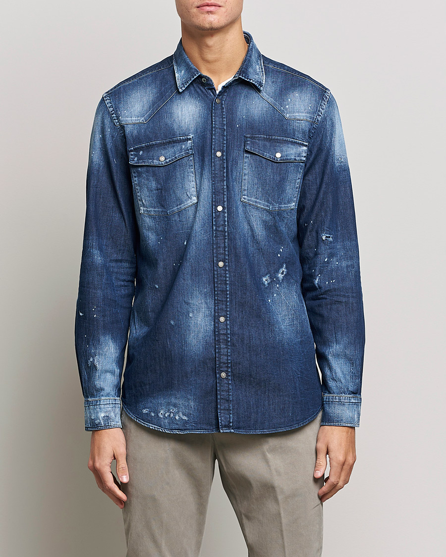 Uomini | Camicie | Dondup | Denim Shirt Blue