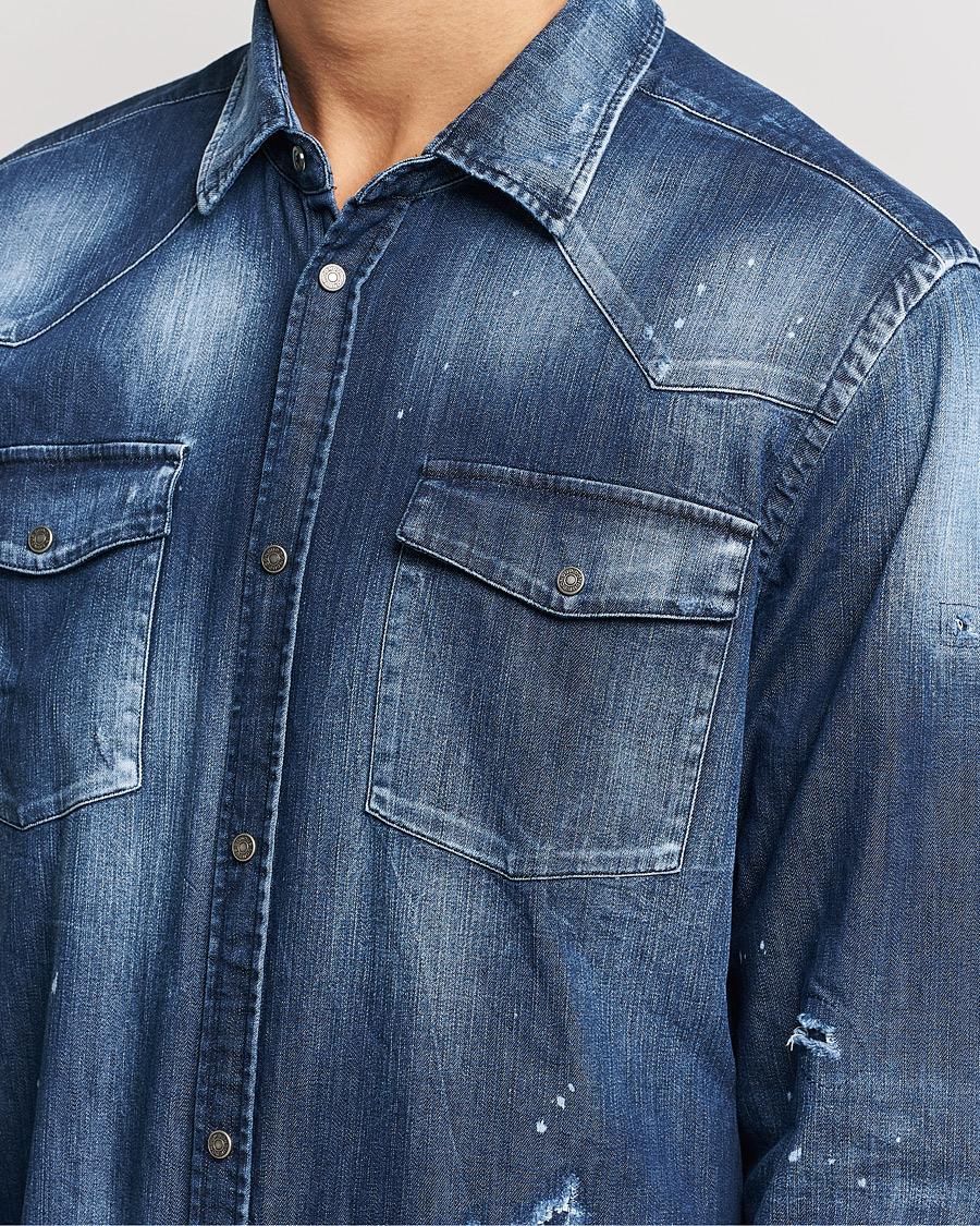 Uomini | Camicie | Dondup | Denim Shirt Blue