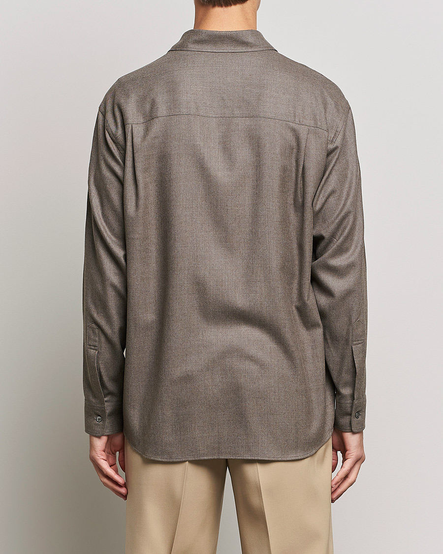 Uomini | Camicie | Auralee | Super Light Wool Shirt Dark Brown