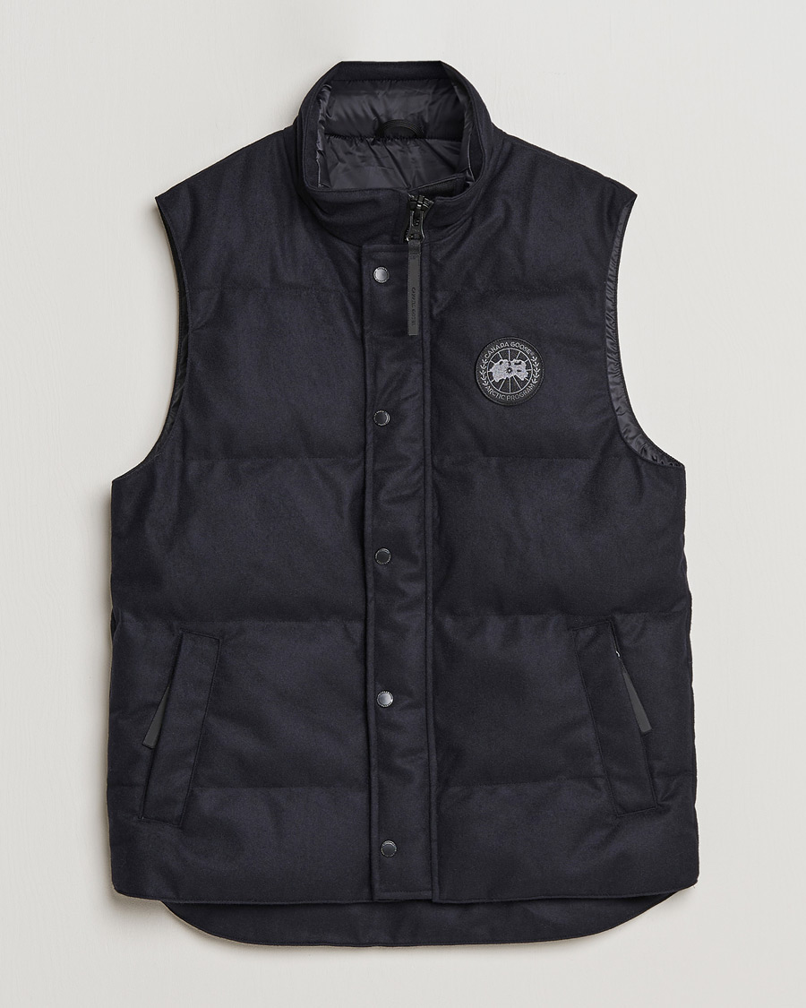 Uomini | Gilet | Canada Goose Black Label | Canada Goose Garson Wool Vest Atlantic Navy Melange