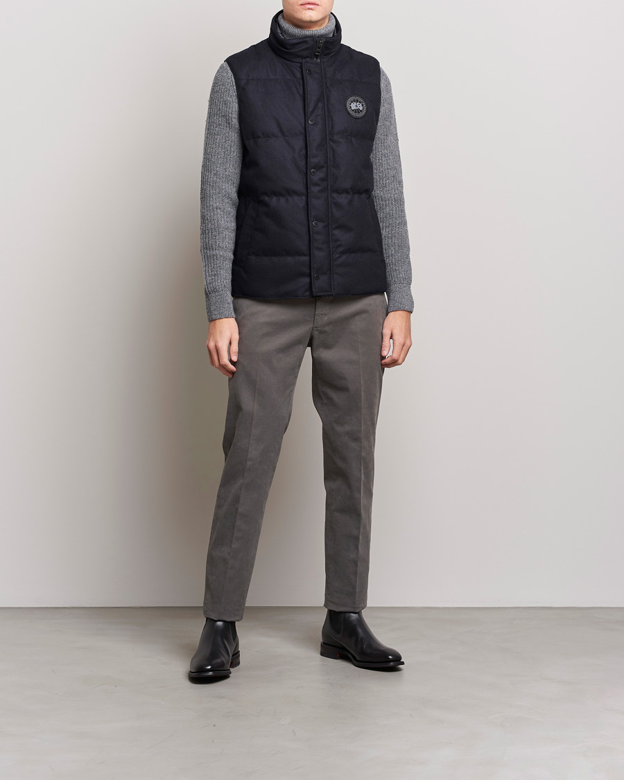 Uomini | Gilet | Canada Goose Black Label | Canada Goose Garson Wool Vest Atlantic Navy Melange