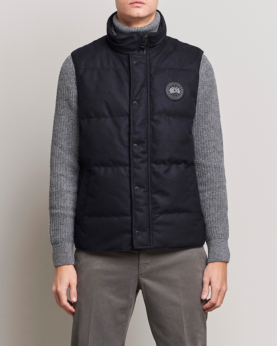 Uomini | Gilet | Canada Goose Black Label | Canada Goose Garson Wool Vest Atlantic Navy Melange