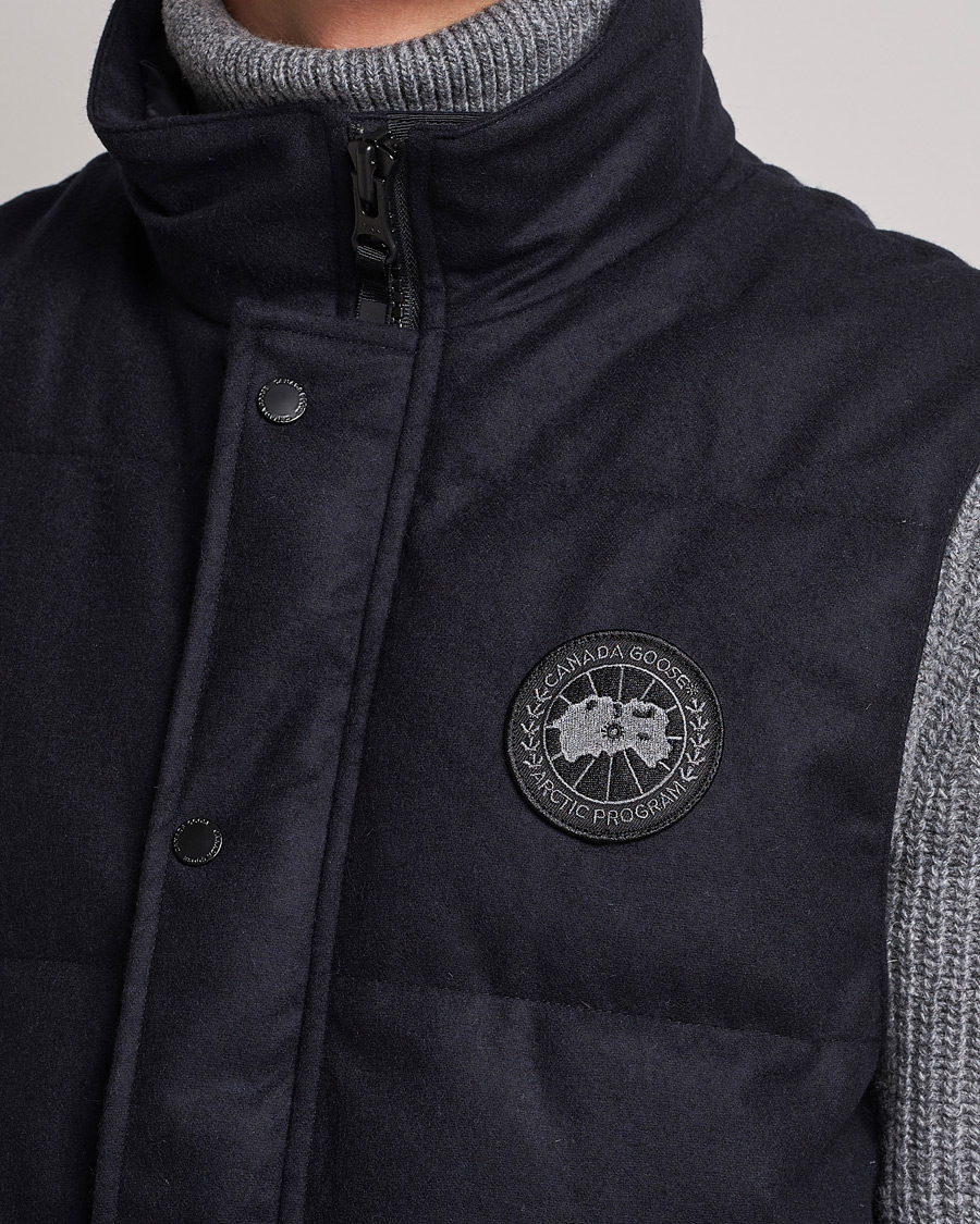 Uomini | Gilet | Canada Goose Black Label | Canada Goose Garson Wool Vest Atlantic Navy Melange