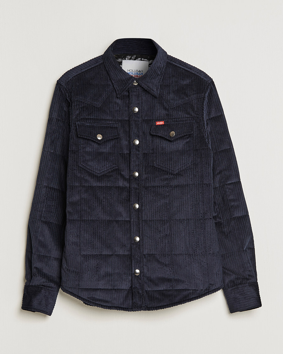 Uomini | Camicie | Holubar | Montana Padded Cord Overshirt Dark Blue