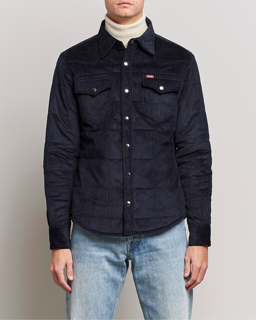 Uomini | Camicie | Holubar | Montana Padded Cord Overshirt Dark Blue