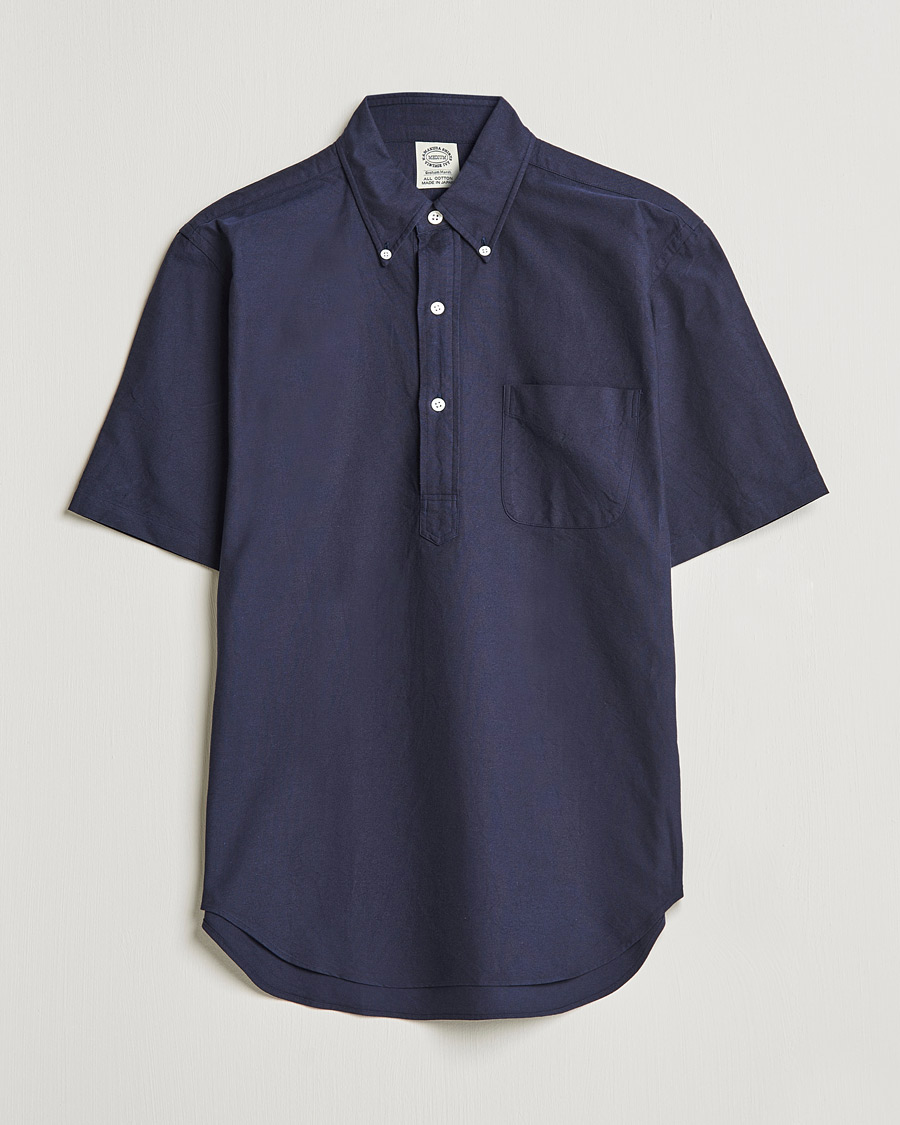 Uomini | Camicie | Kamakura Shirts | Vintage Ivy Short Sleeve Popover Shirt Navy