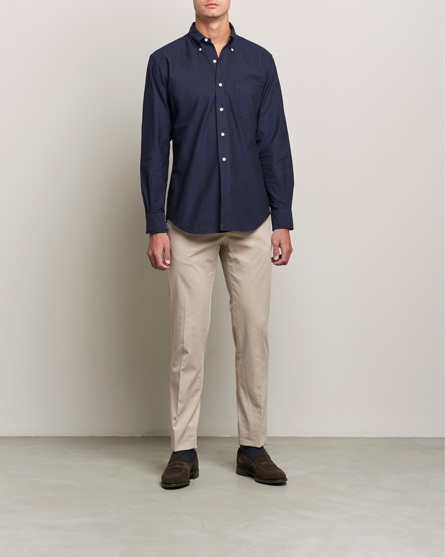 Uomini | Camicie | Kamakura Shirts | Vintage Ivy Oxford BD Shirt Navy