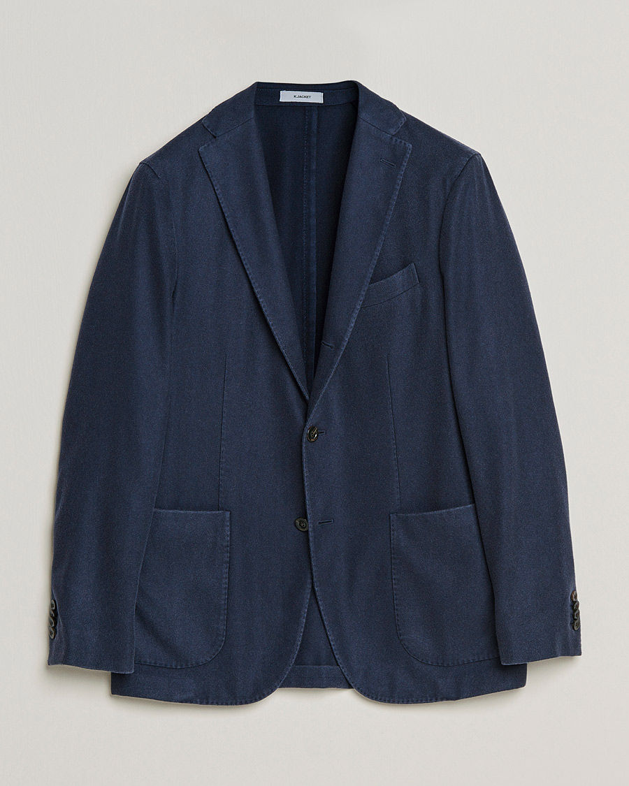 Uomini | Blazers | Boglioli | K Jacket Garment Dyed Cashmere Blazer Dark Blue