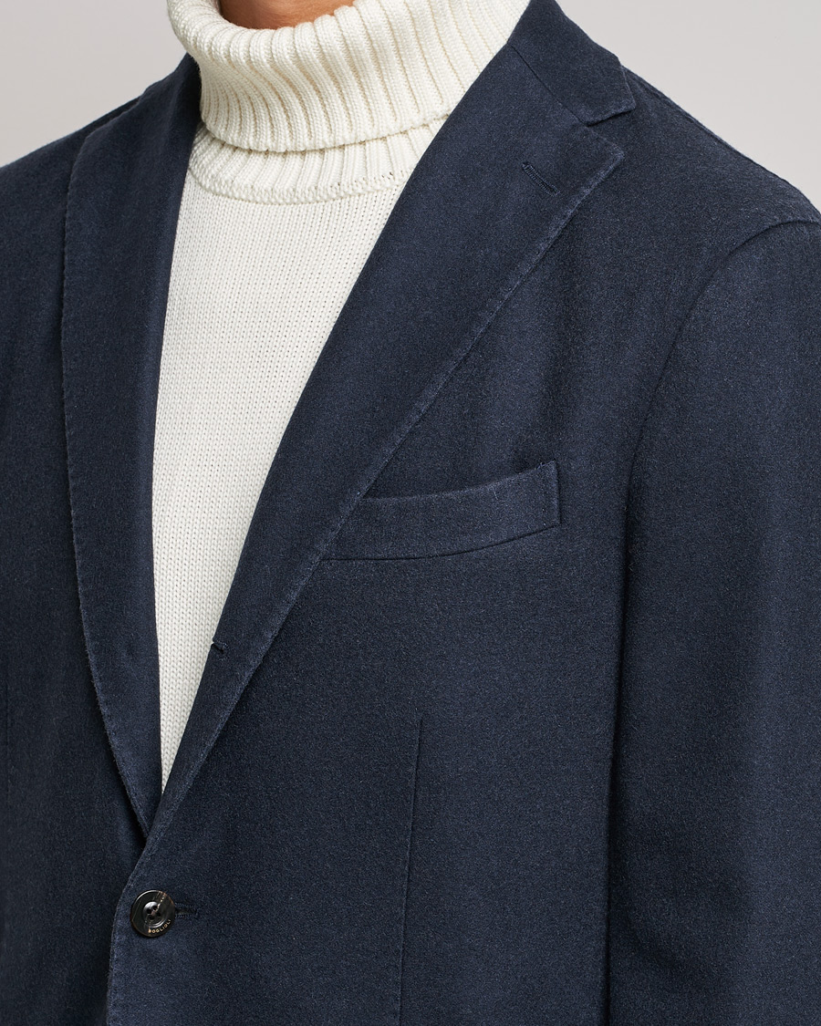 Uomini | Blazers | Boglioli | K Jacket Garment Dyed Cashmere Blazer Dark Blue