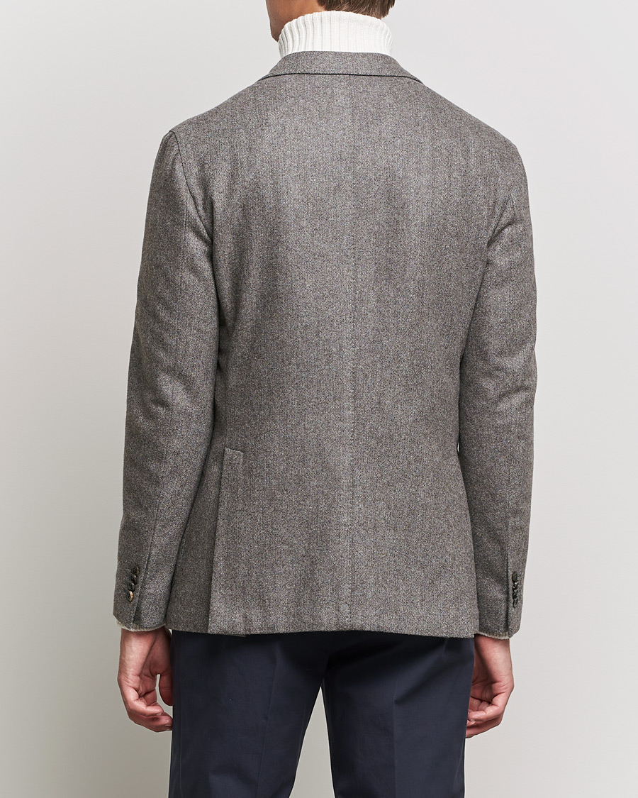 Uomini | Blazers | Boglioli | K Jacket Herringbone Wool Blazer Light Grey