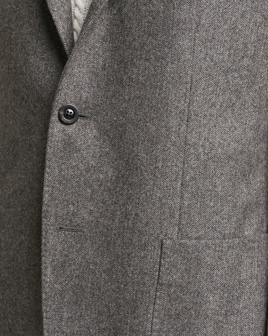 Uomini | Blazers | Boglioli | K Jacket Herringbone Wool Blazer Light Grey