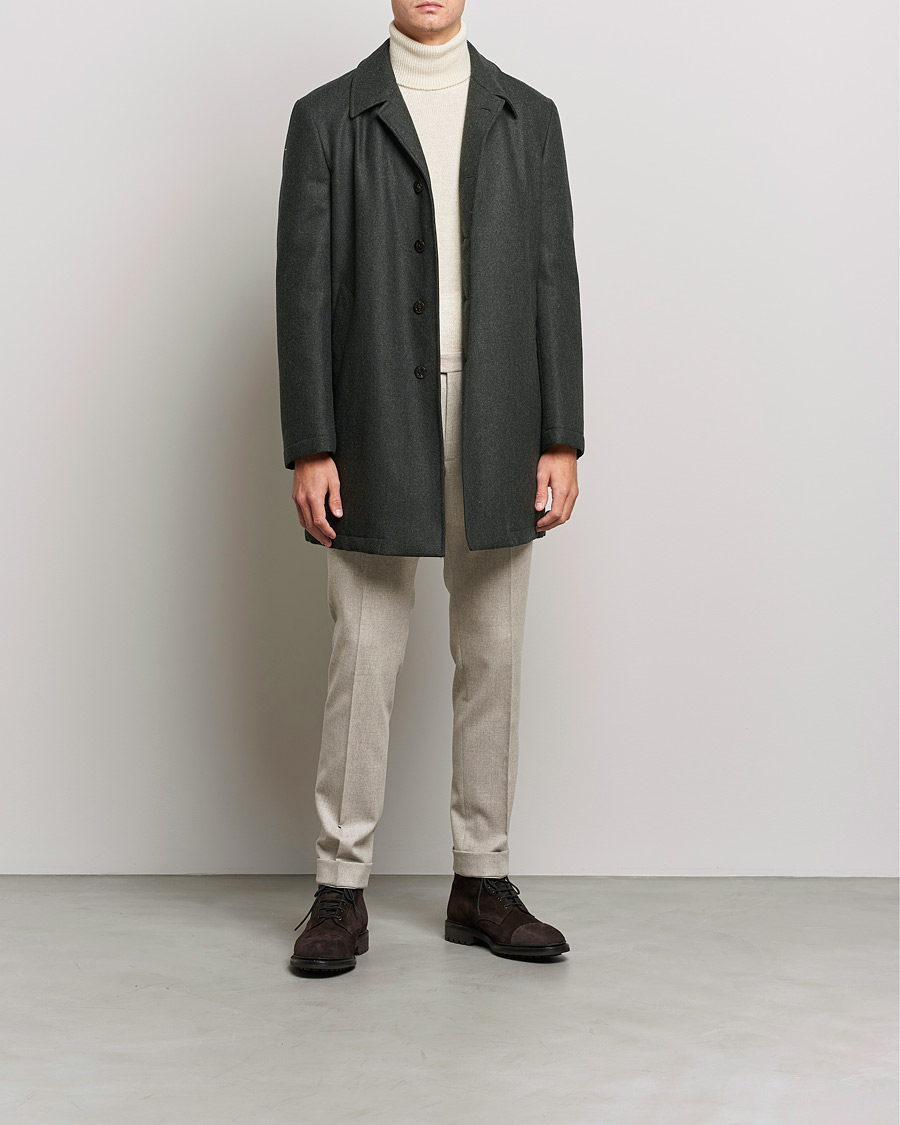 Uomini | Giacche | Boglioli | Padded Wool Coat Forest Green