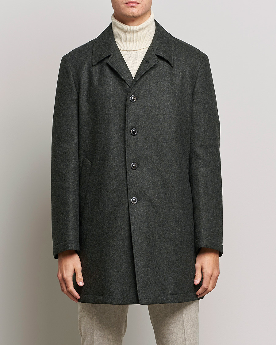 Uomini | Giacche | Boglioli | Padded Wool Coat Forest Green